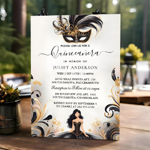 Invitation Un fabuleux masque de bal de bal de fin d'année Qu