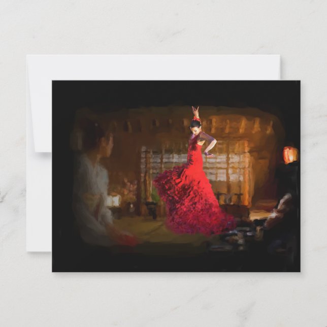 Invitation Un feu de flamenco illumine une maison de thé à To (Devant)