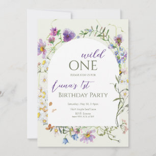 Invitation Un Fleur sauvage sauvage premier anniversaire