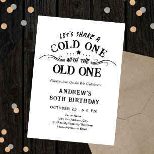 Invitation Un froid avec la vieille bière pour le 80e anniver