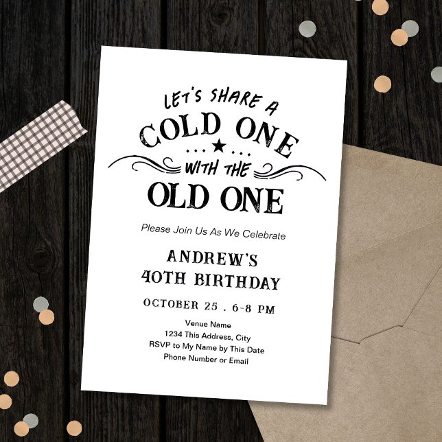 Invitation Un froid avec la vieille bière pour les 60 ans (Créateur téléchargé)