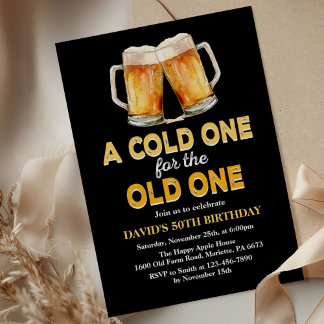 Invitation Un Froid pour la fête d'anniversaire de la bière O
