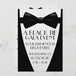 Invitation Un gala de Cravate noire