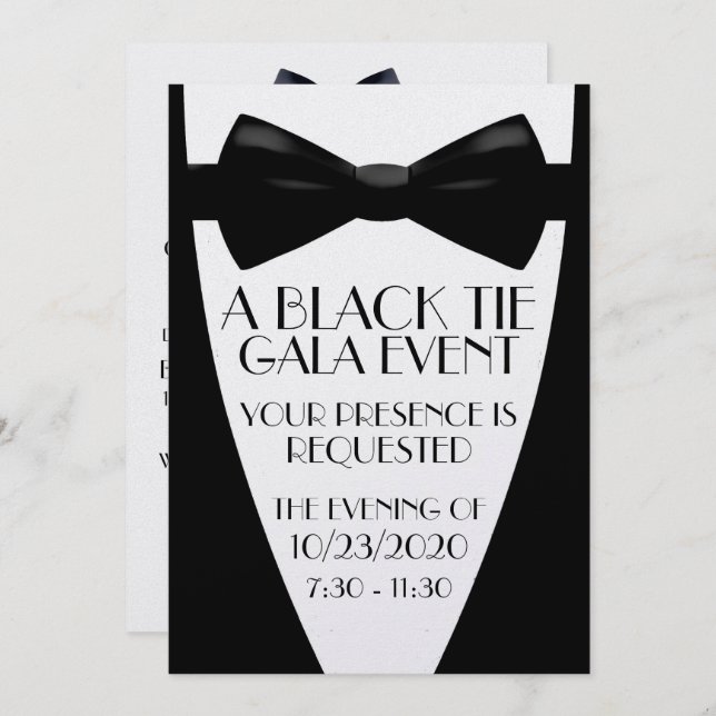 Invitation Un gala en tenue de soirée (Devant / Derrière)