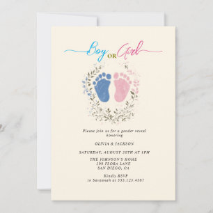 Invitation Un garçon ou une fille marche la fête de la révéla