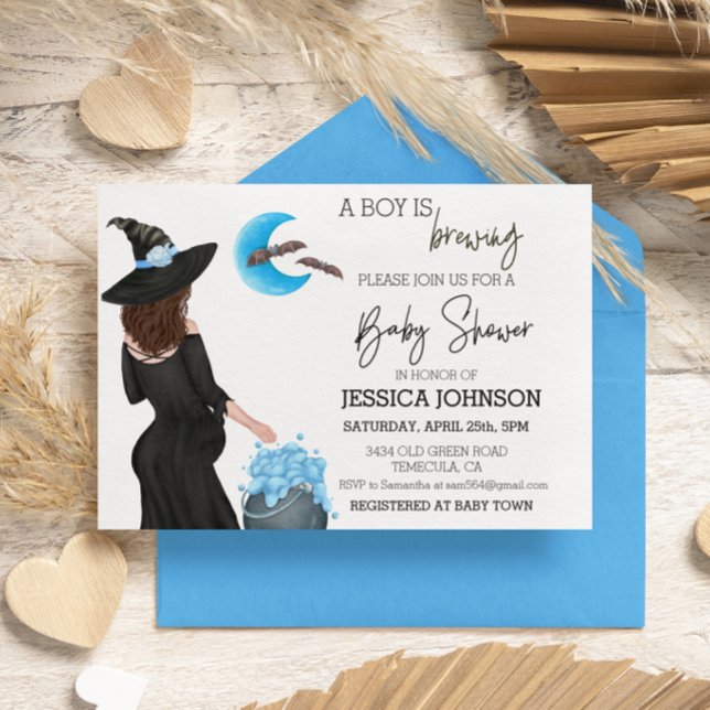 Invitation Un garçon prépare de l'eau de sorcière aquarelle p (Créateur téléchargé)