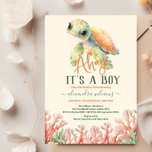 Invitation Un garçon sous le Baby shower marin