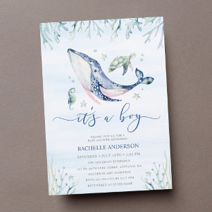 Invitation Un garçon sous le Baby shower marin