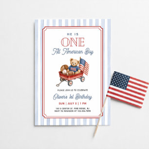 Invitation Un garçon tout américain pour son 1er anniversaire