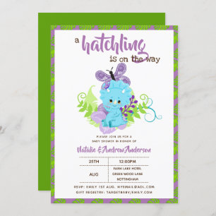 Invitation Un Hatchling Est Sur Le Chemin Du Baby shower Dino