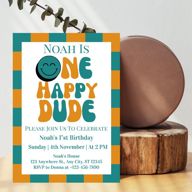 Invitation Un heureux garçon pour son 1er anniversaire  (Créateur téléchargé)