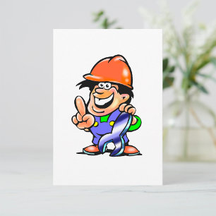 Invitation Un Homme Caricaturé Dans Un Casquette Dur Invitati