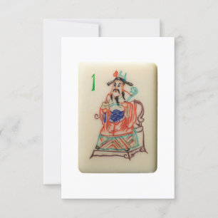 Invitation Un homme riche - Tuile de fleurs de Mahjong