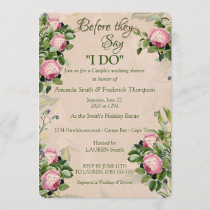 Invitation Un jardin vert avec roses roses roses Wedding show