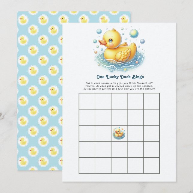 Invitation Un jeu de bingo pour la fête du premier anniversai (Devant / Derrière)