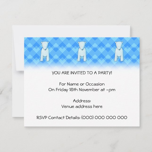 Invitation Un joli bébé ours polaire. (Devant)
