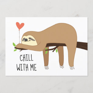 Invitation Un joli ours paresseux pour la Saint Valentin