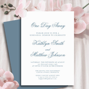 Invitation Un Jour Plus Loin, Le Dusty Blue Elegant Script