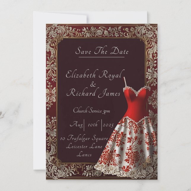 Invitation Un jour pour se souvenir de la robe Mariage (Devant)