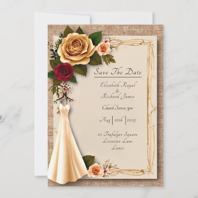 Invitation Un jour pour se souvenir de la robe Mariage (Devant)