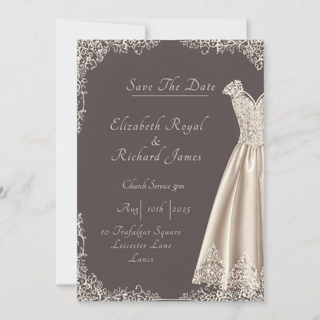 Invitation Un jour pour se souvenir de la robe Mariage (Devant)