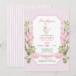 Invitation Un Joyeux Anniversaire Rose d'Une Petite Oie 1er A