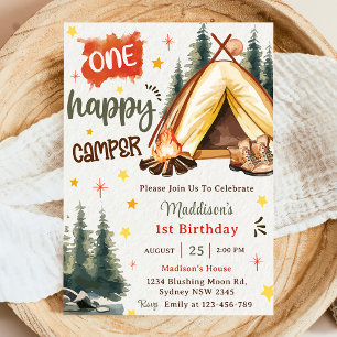 Invitation Un joyeux Camper 1er anniversaire fête