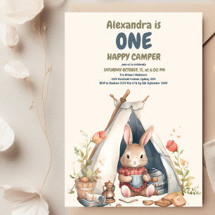 Invitation Un Joyeux Camper Bois Garçons 1er anniversaire