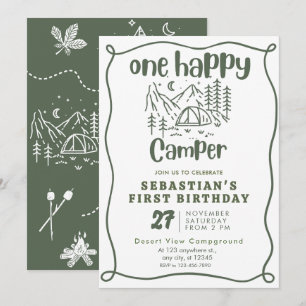 Invitation Un Joyeux Camper Boys 1er anniversaire
