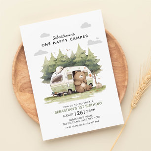 Invitation Un Joyeux Camper Premier anniversaire