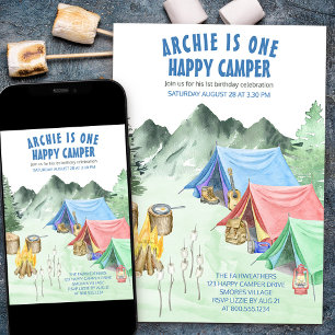 Invitation Un Joyeux Camper Premier Anniversaire Camping