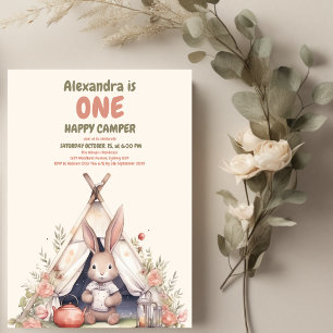 Invitation Un Joyeux Camper Rustique 1er anniversaire