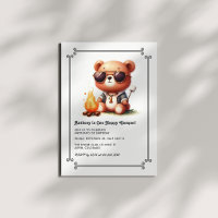 "Un joyeux campeur" Ours 1er anniversaire garçon c