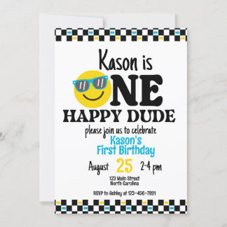 Invitation Un joyeux Dude anniversaire 1er anniversaire