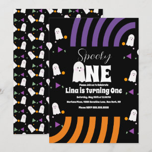 Invitation Un joyeux fantôme d'Halloween pour un anniversaire