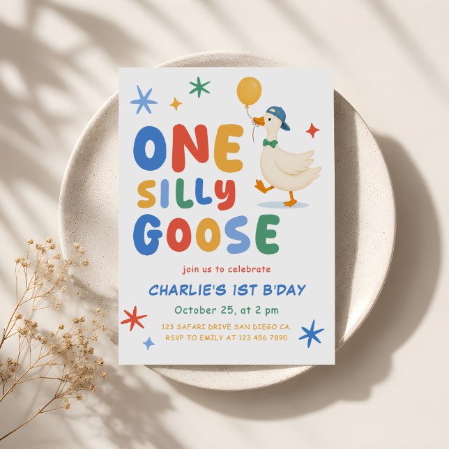 Invitation Un Joyeux Fou Canard Enfants Premier Anniversaire (Créateur téléchargé)