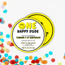 Un joyeux Mec 1er Anniversaire Visage souriant