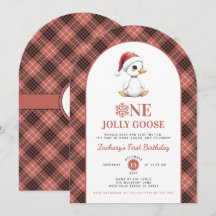 Un joyeux Noël d'oie Moderne Premier Anniversaire