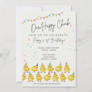 Invitation Un Joyeux Petit ! Anniversaire du poussin