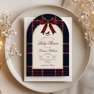 Invitation Un Joyeux Petit Baby shower Cheval Rocheux Vintage