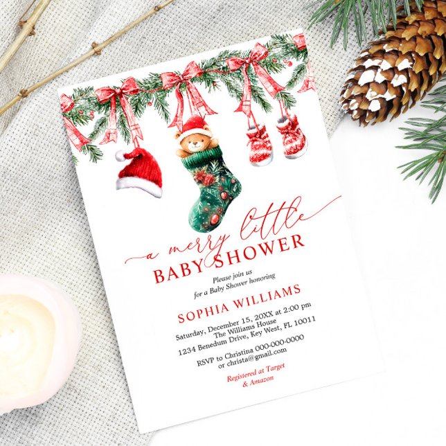 Invitation Un joyeux petit Baby shower de Noël (Créateur téléchargé)