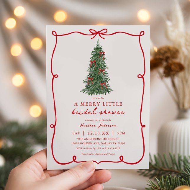 Invitation Un joyeux petit Noël pour une douche de mariée (Créateur téléchargé)