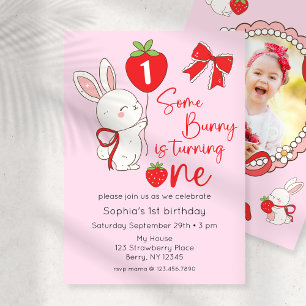 Invitation Un lapin 1er Anniversaire Photo