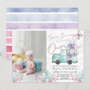 Invitation Un lapin devient une photo d'anniversaire de print
