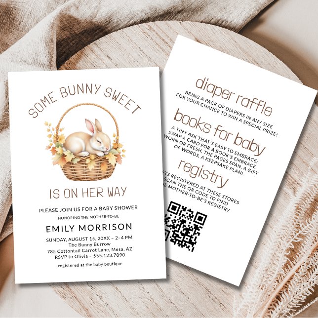 Invitation Un lapin Doux fille tout en un Baby shower (Créateur téléchargé)