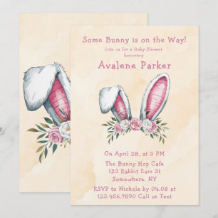 Invitation Un lapin est en route ! Affiche de bienvenue baby 