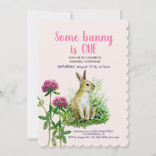 Invitation Un lapin est UN, trèfles