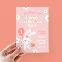 Un lapin est une mignonne fête d'anniversaire rétr