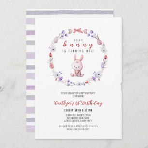 Invitation Un Lapin Tournera Un, Printemps 1er Anniversaire
