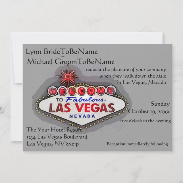 Invitation Un mariage à Las Vegas invite Silver Grey (Devant)